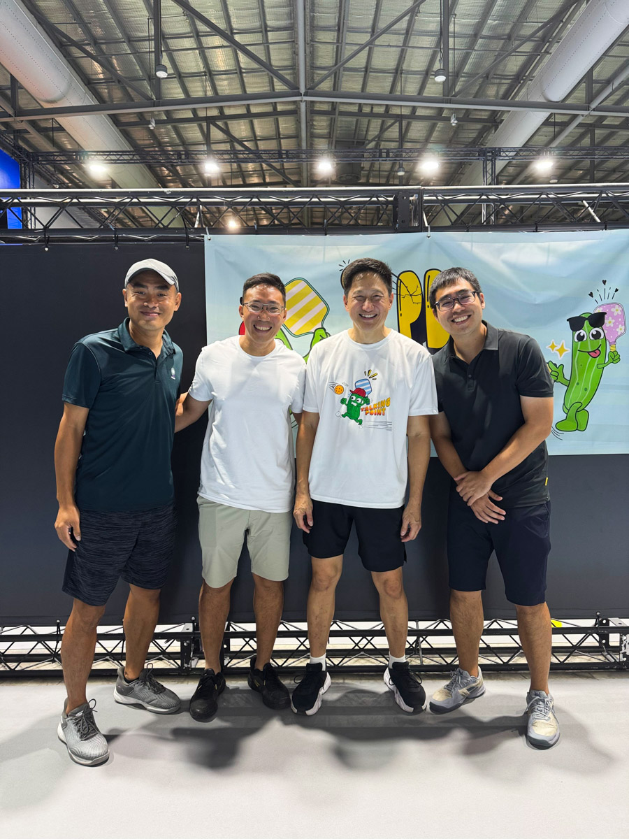 CNA's Steven Chia needed not one, not two but THREE Pickleball Academy coaches. 