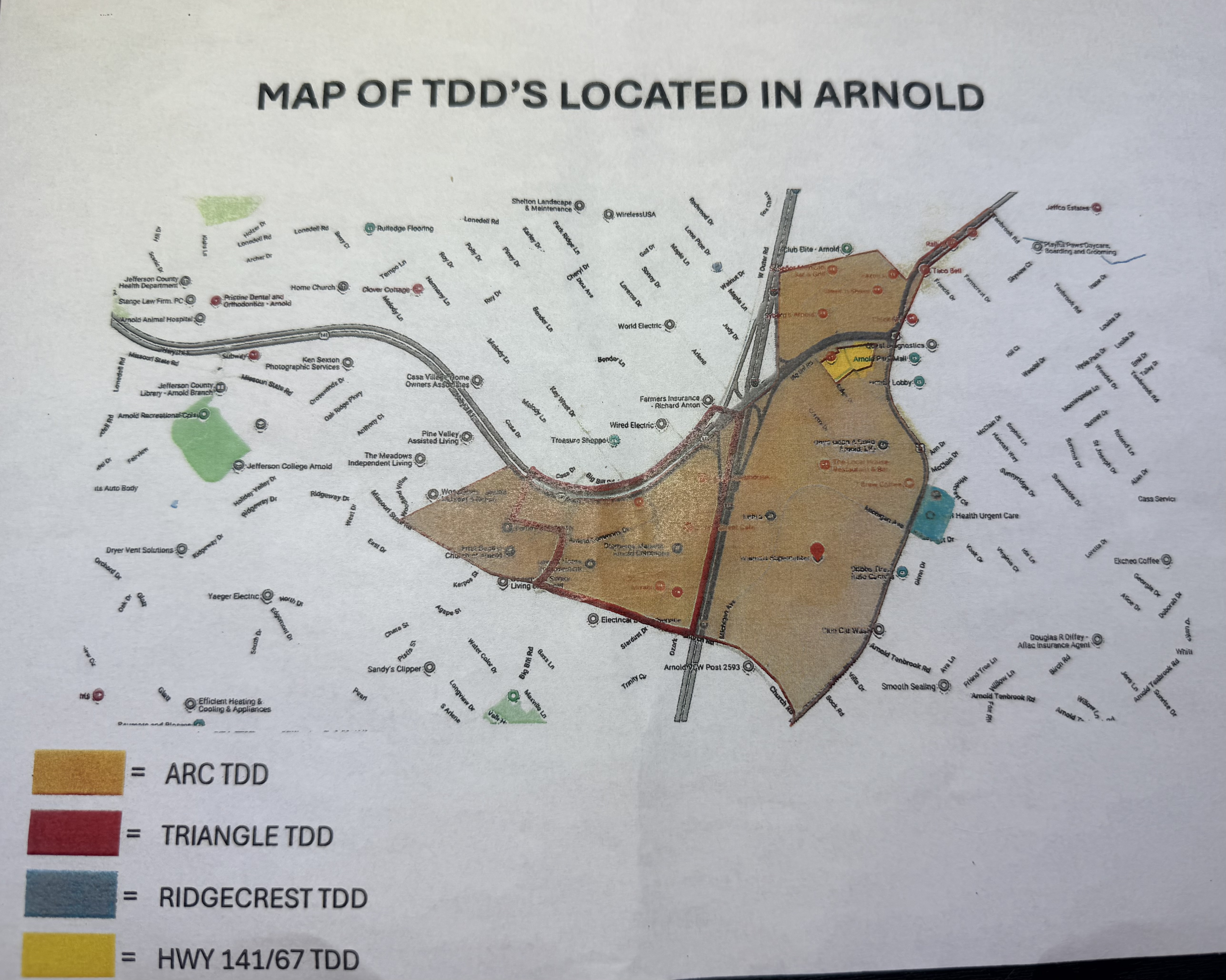 Map provided to citizens at ARC TDD meeting