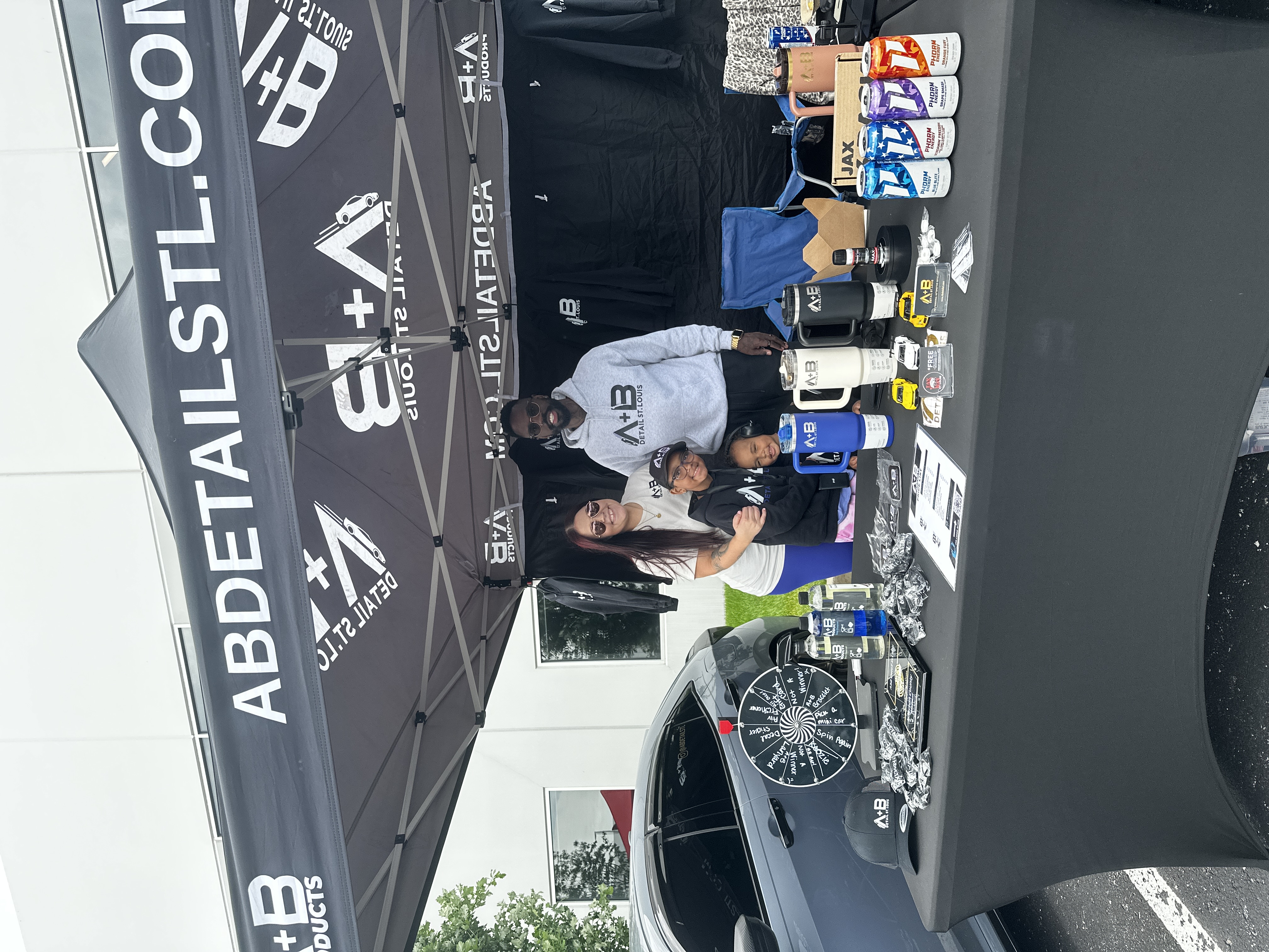 Anthony Meyer and family at an A+B Detail St. Louis community event booth