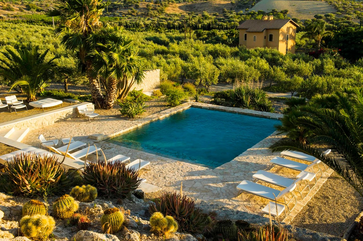 Hillside swimming pool at Azienda Agricola Mandranova