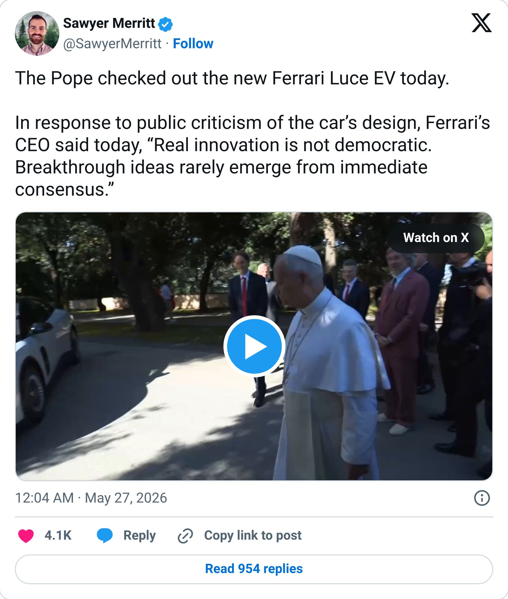 Tweet screenshot