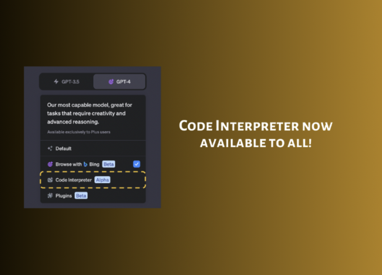 ChatGPT Plus now has Code Interpreter