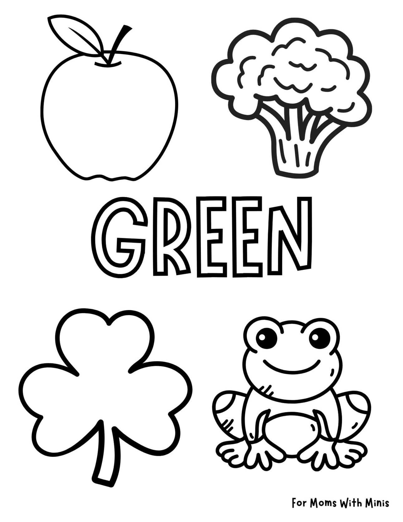 The Color Green Coloring Page