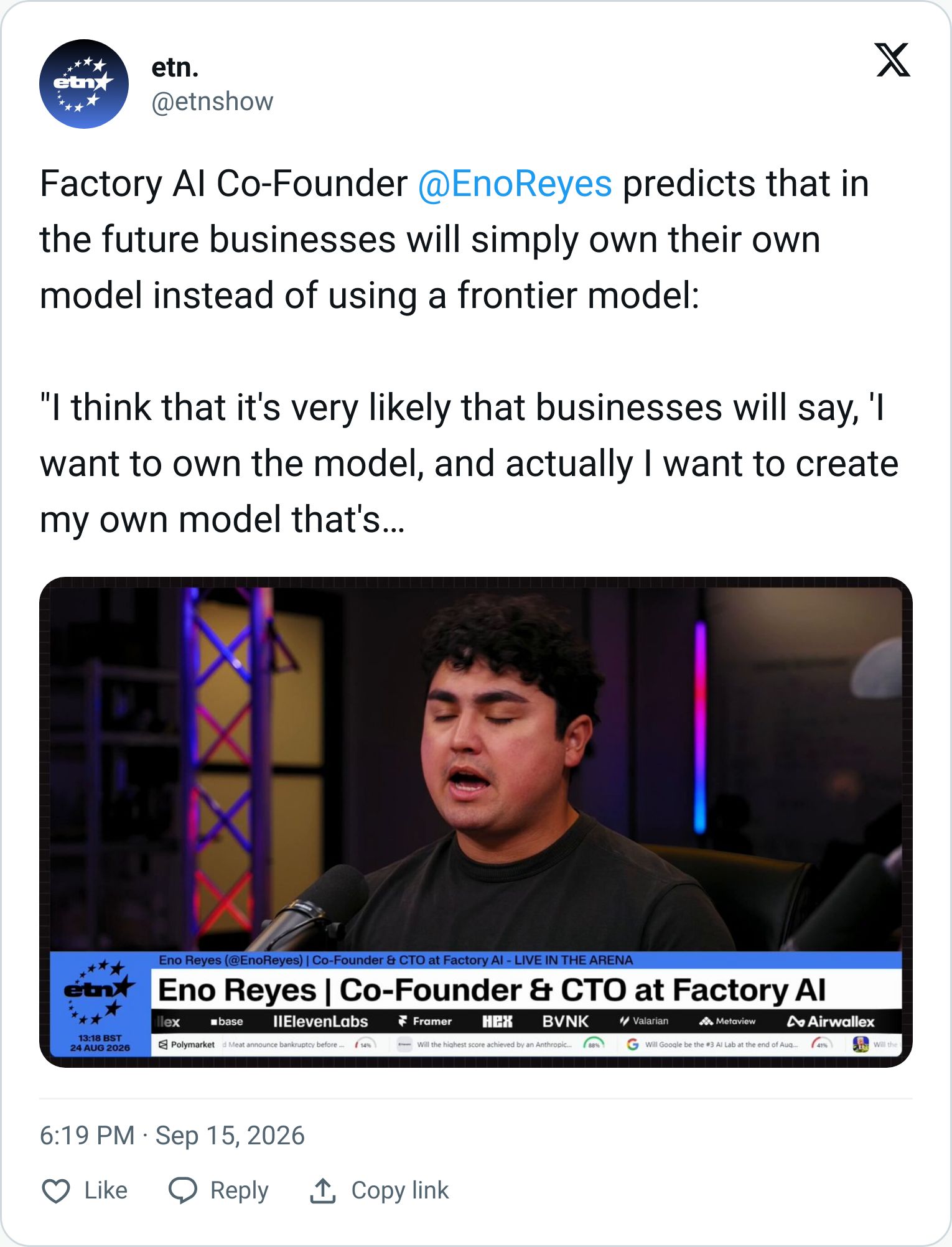 Tweet screenshot