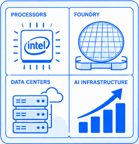 Intel processors, foundry, data centers and AI infrastructure