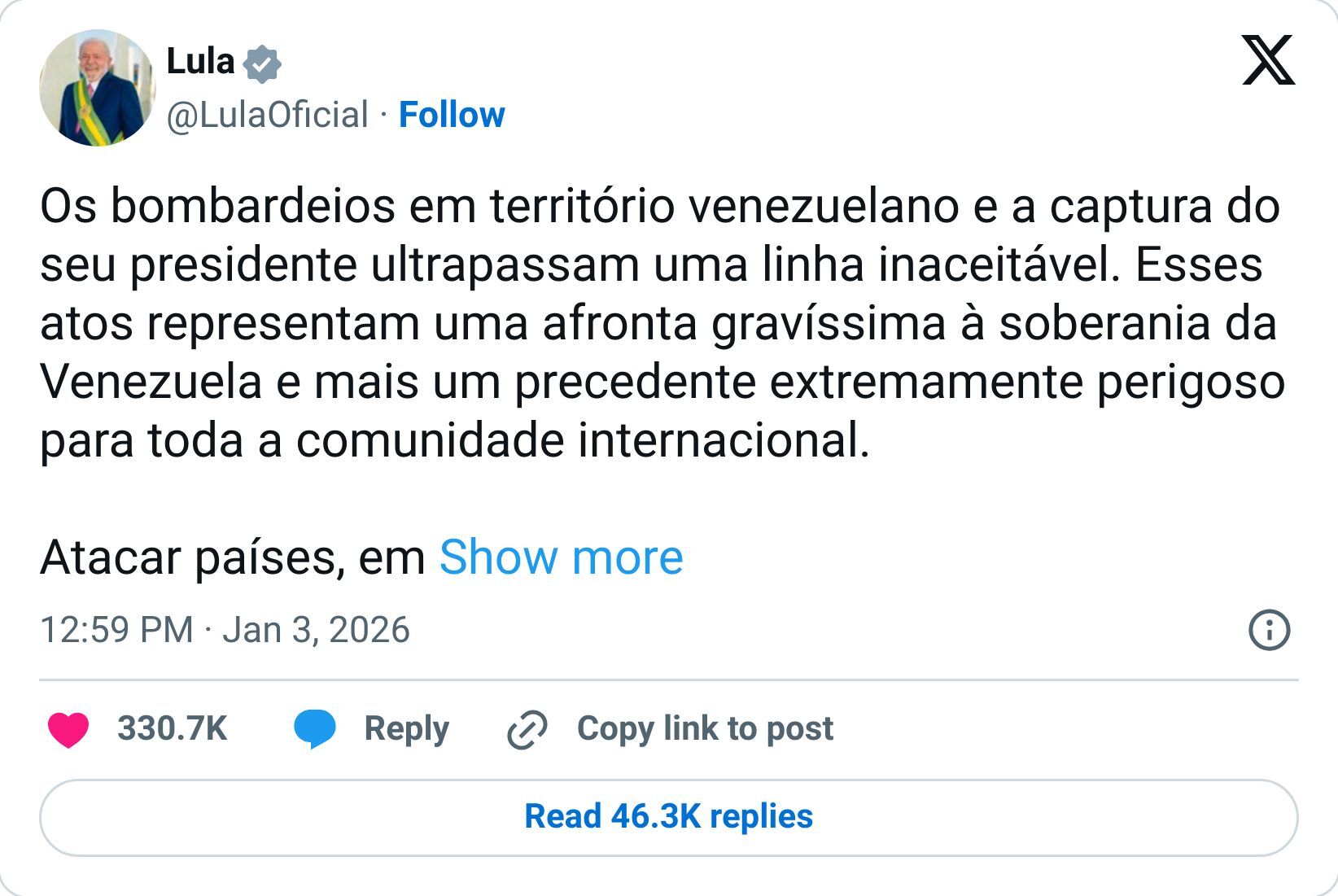 Tweet screenshot