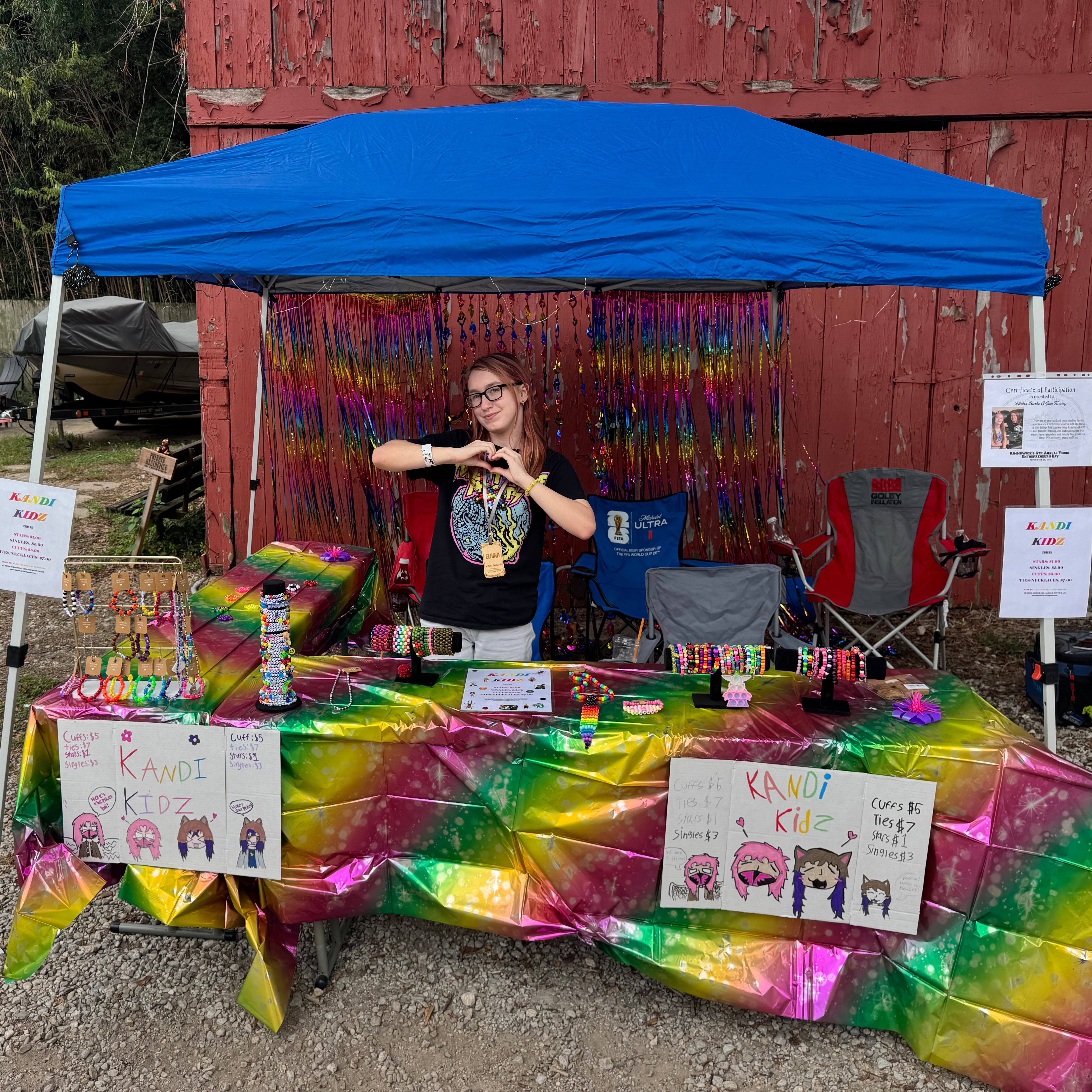Elaina Burke and handmade Kandy Kids products