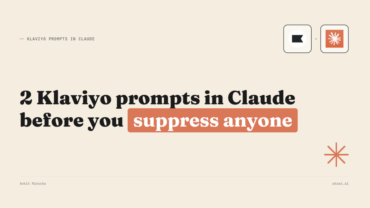 2 Klaviyo prompts for Claude before you suppress anyone