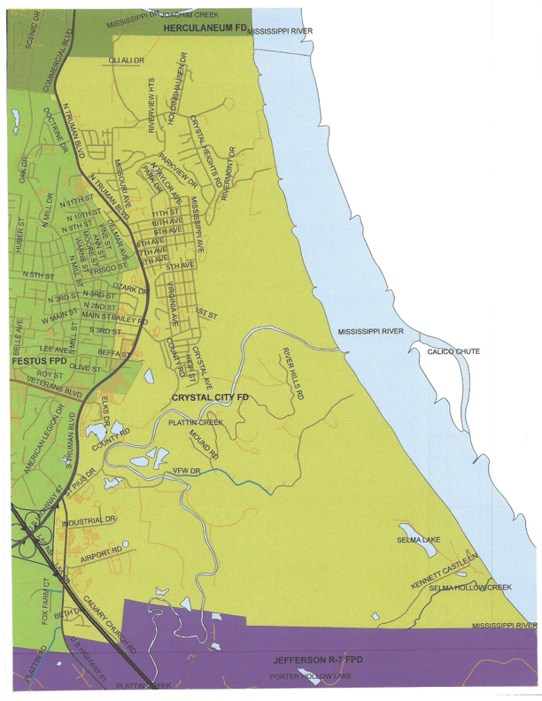Crystal City Fire Department coverage map