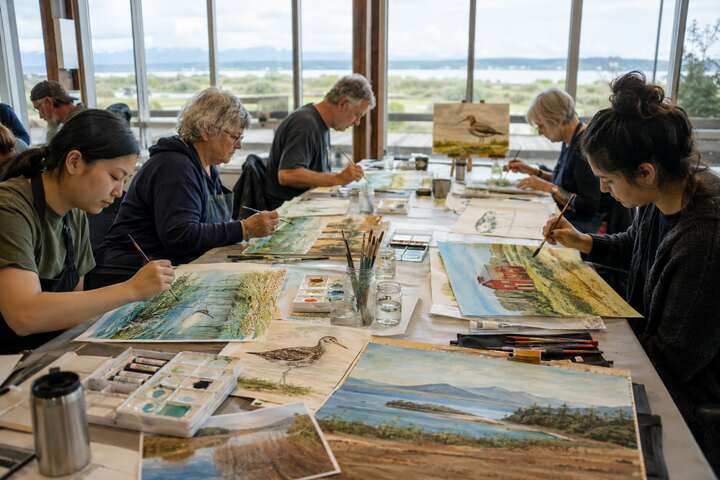 Local artists creating nature-inspired artwork for the Culture Days Delta Community Art Contest