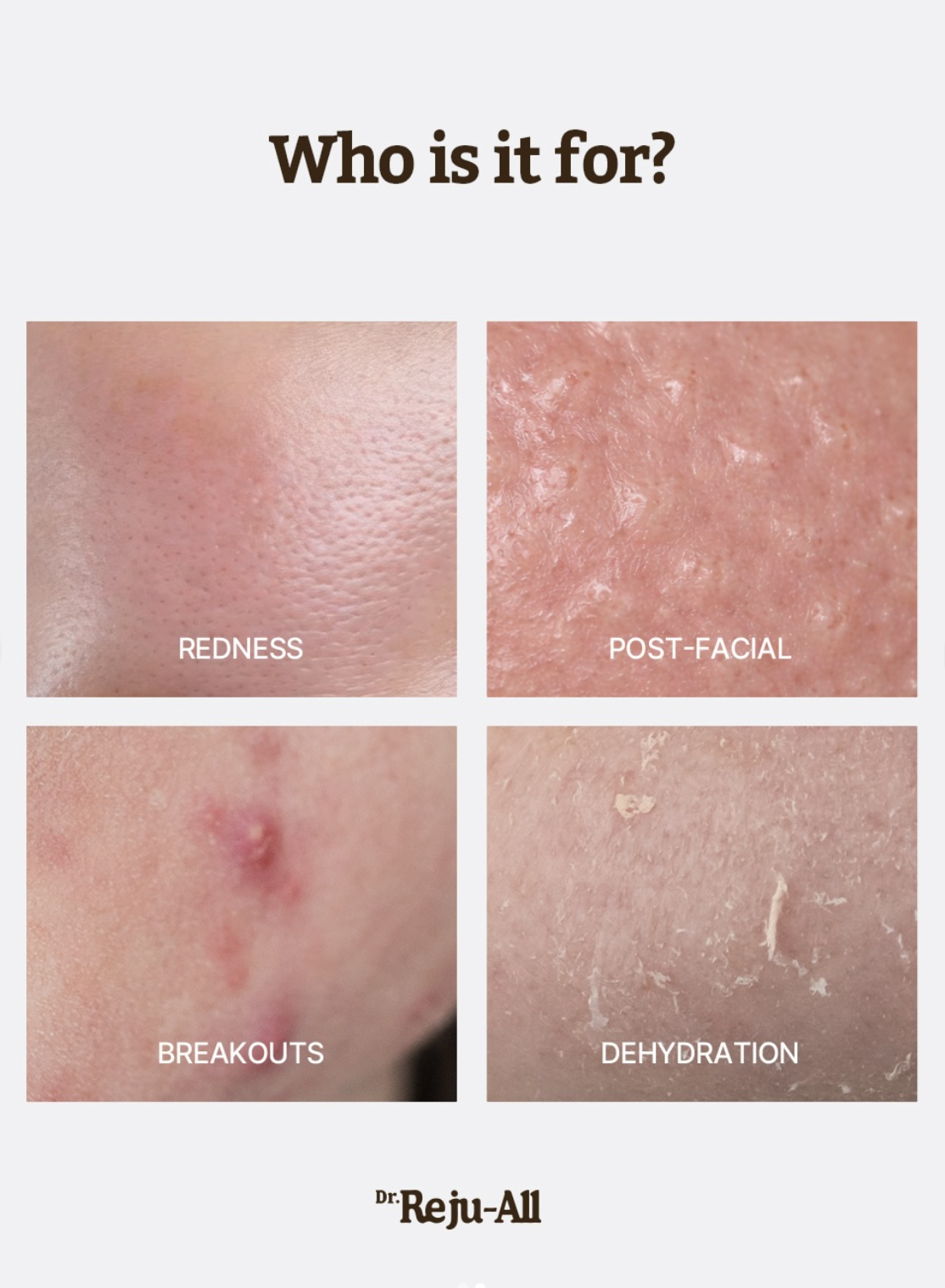 Dr. Reju-All product lineup with benefits tags