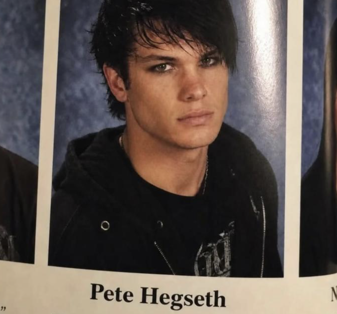 Pete Hegseth reimagined as the frontman of a 90s pop-punk band that never signed him