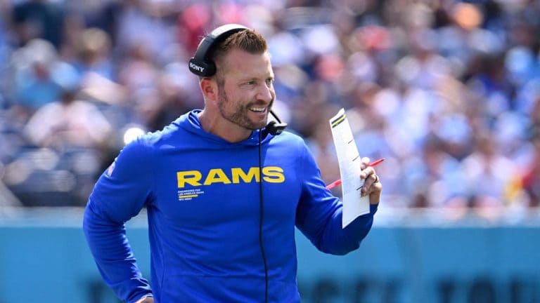 Myles Garrett in Los Angeles Rams uniform after trade from Cleveland Browns in 2026 NFL offseason