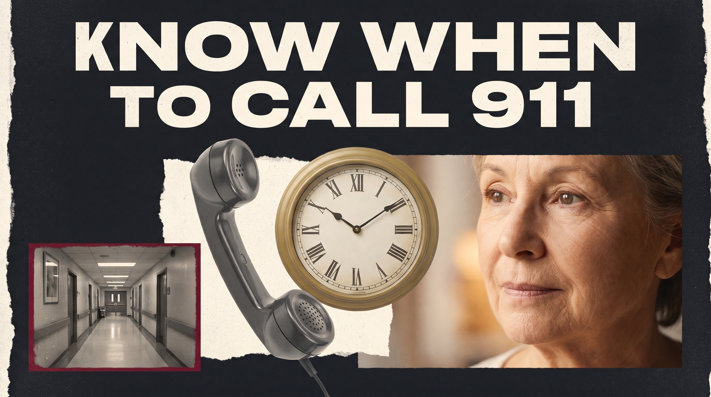 Illustrated poster: Know when to call 911.