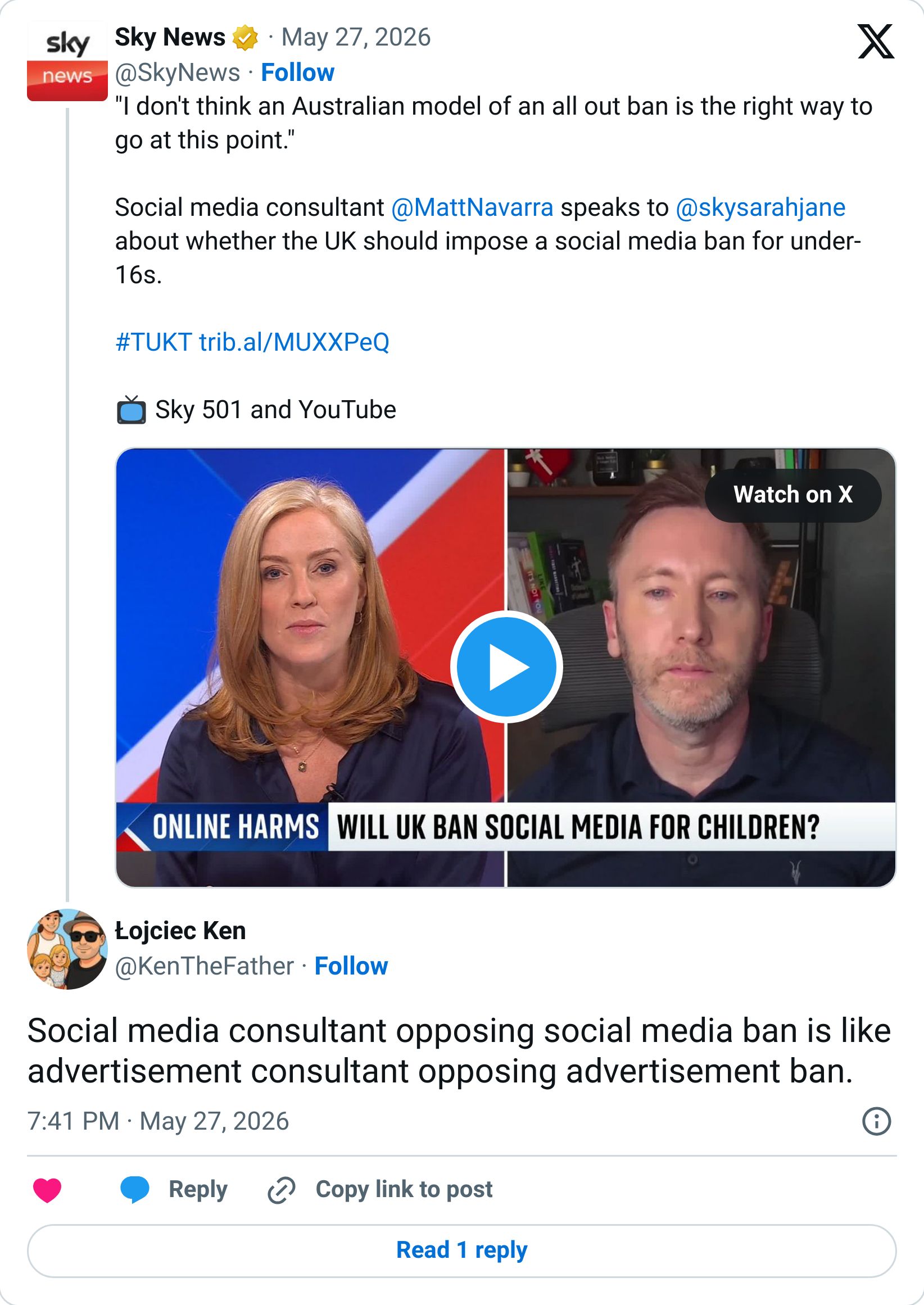 Tweet screenshot