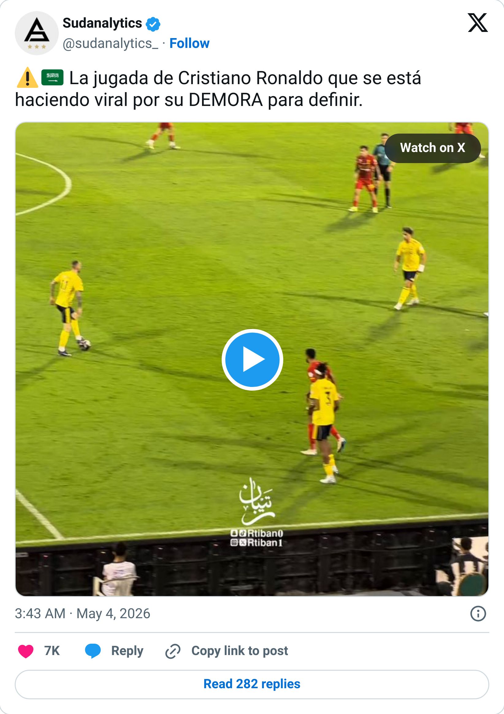 Tweet screenshot