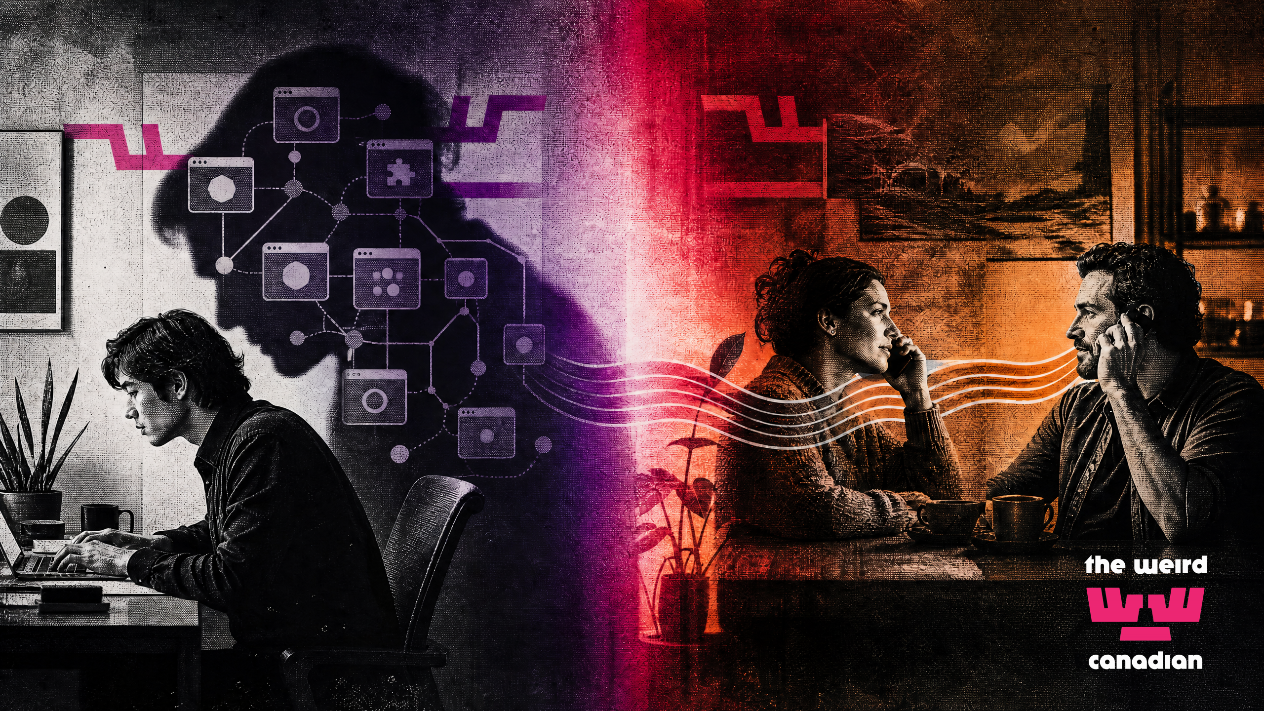 Newsletter artwork for "the AI your people hide, and the calls it unlocks"