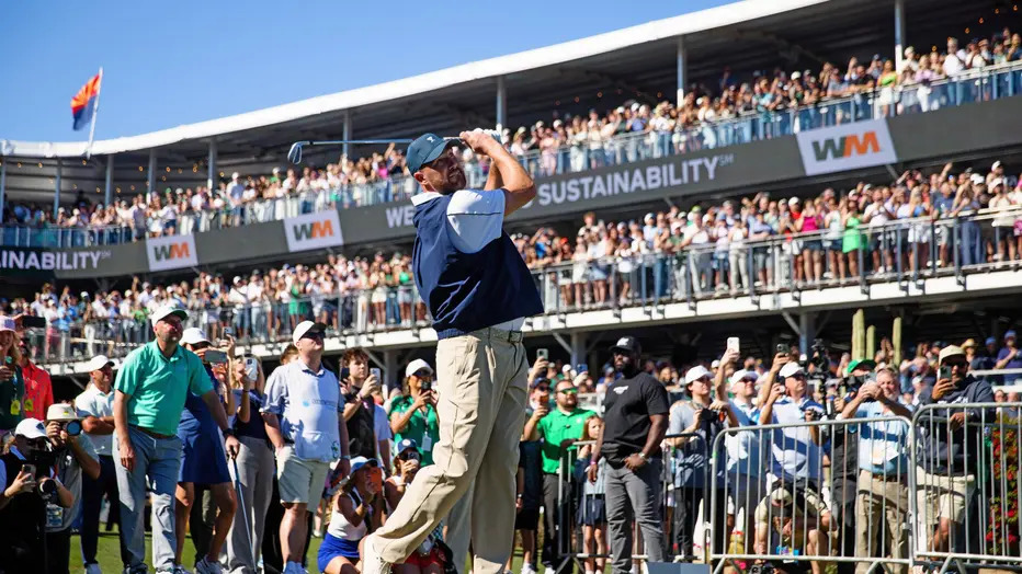 Travis Kelce on the 16th hole at the WM Phoenix Open