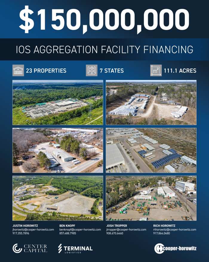 Cooper-Horowitz arranges $150M IOS aggregation facility financing