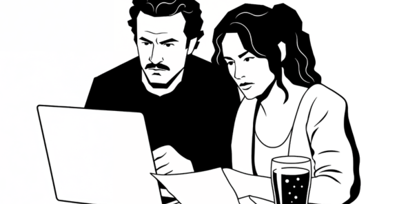 Couple reviewing finances