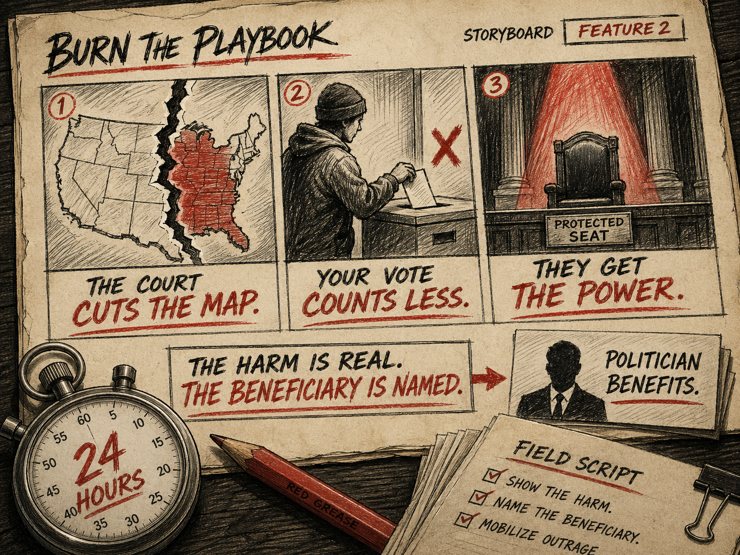 BTP storyboard image for making the Court a kitchen table issue.