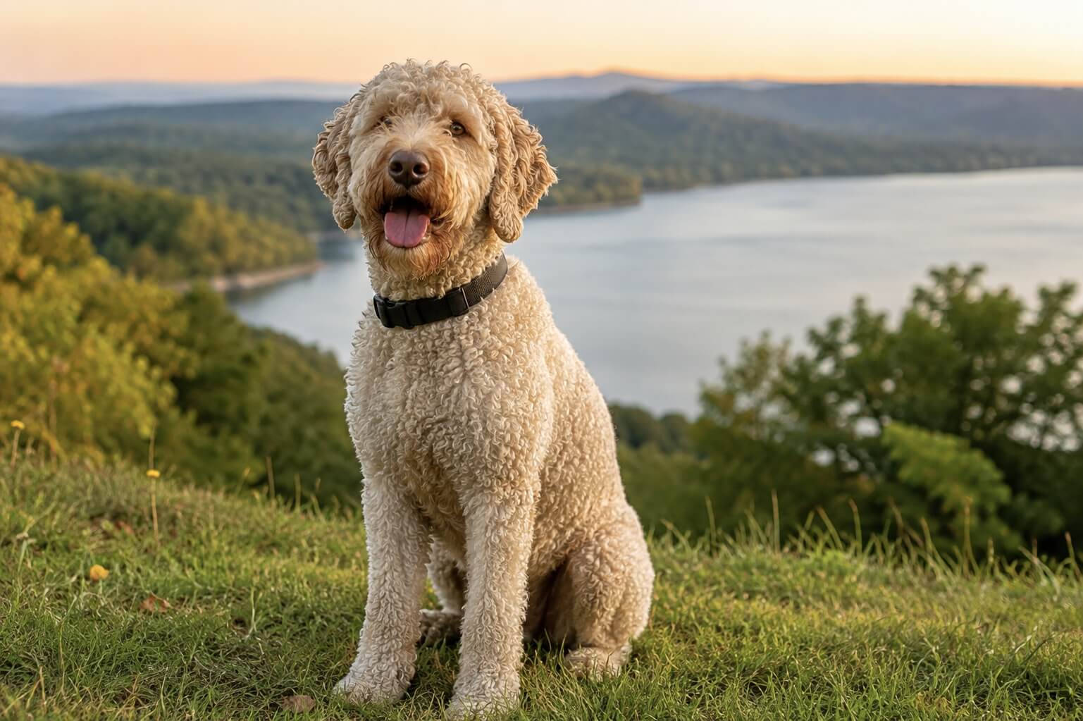 Carl, the Lagotto Romagnolo rescued after being stranded on a Tennessee cliff.