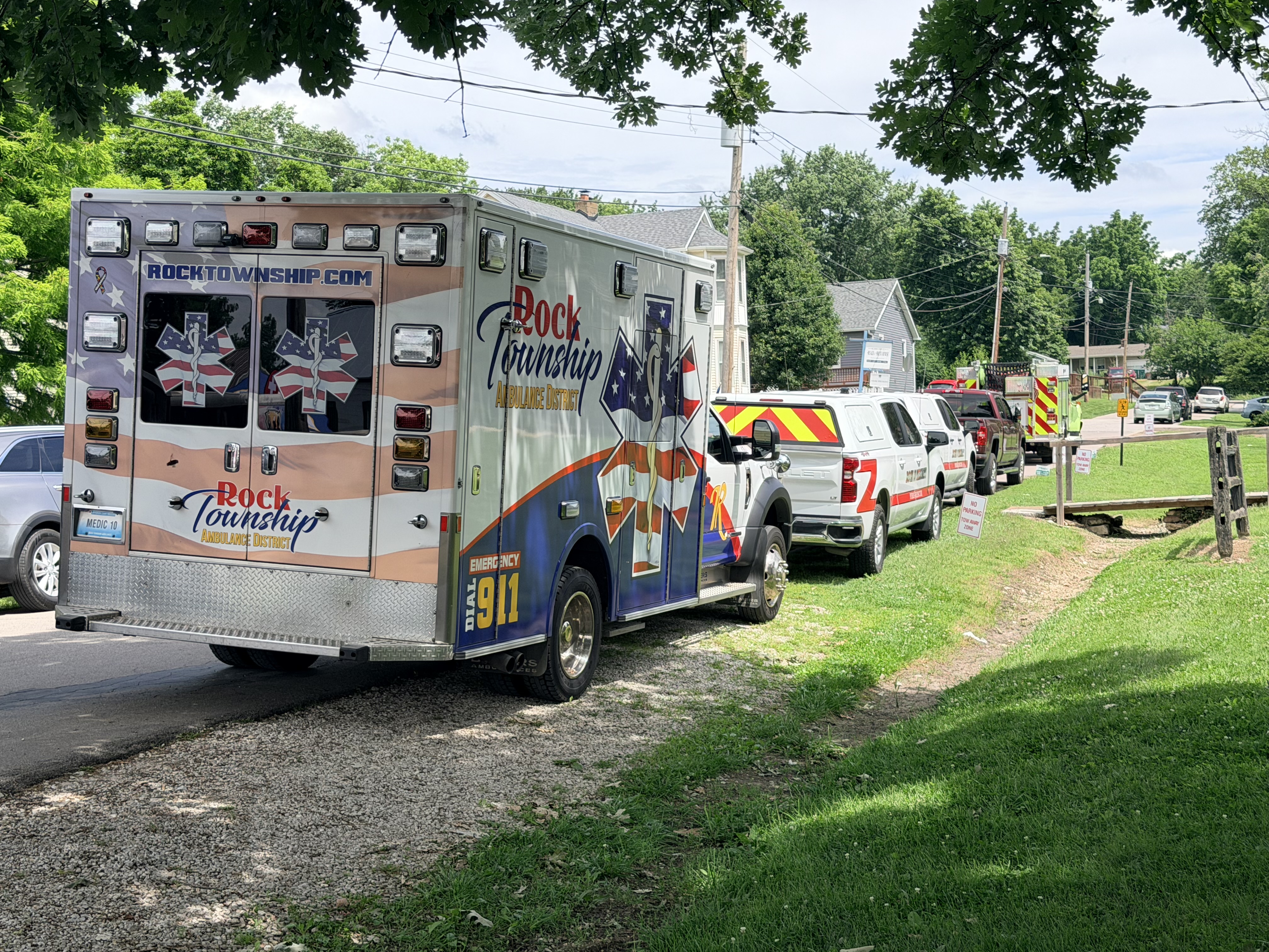 EMS and emergency vehicles supporting the Kimmswick Strawberry Festival