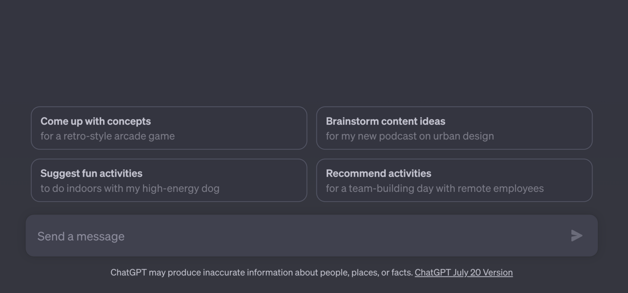 ChatGPT now shows suggestions!