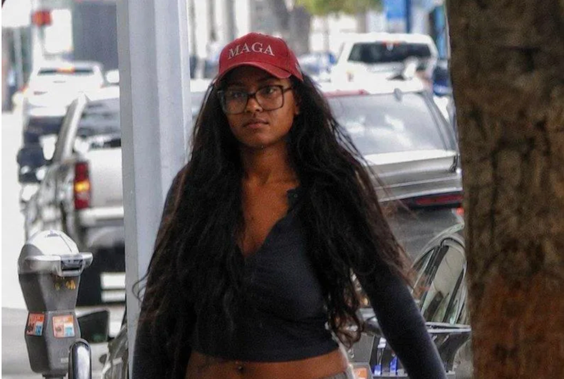 Altered photo showing Sasha Obama wearing a MAGA hat
