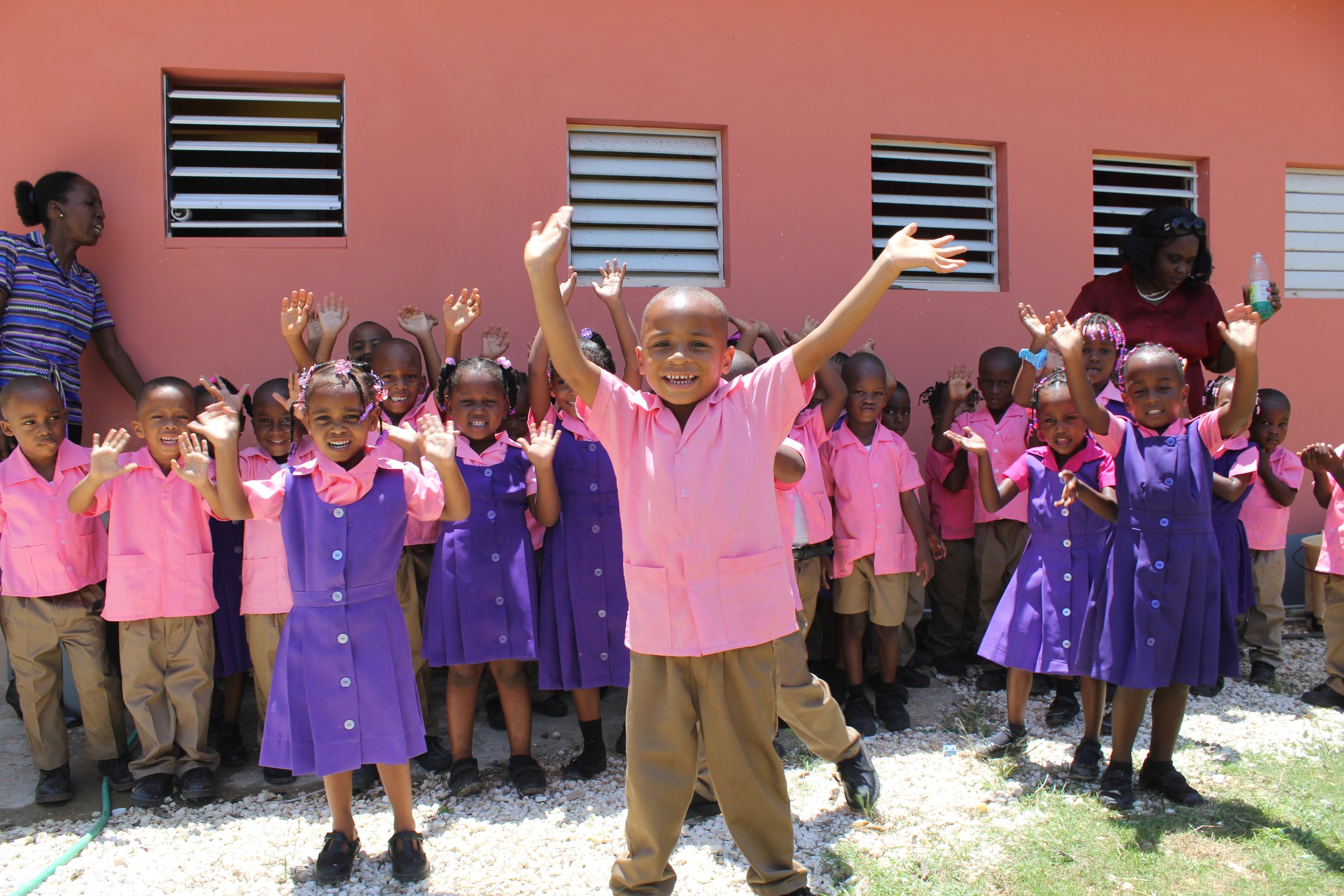 Children outside a school supported by the Rockhouse Foundation in Negril