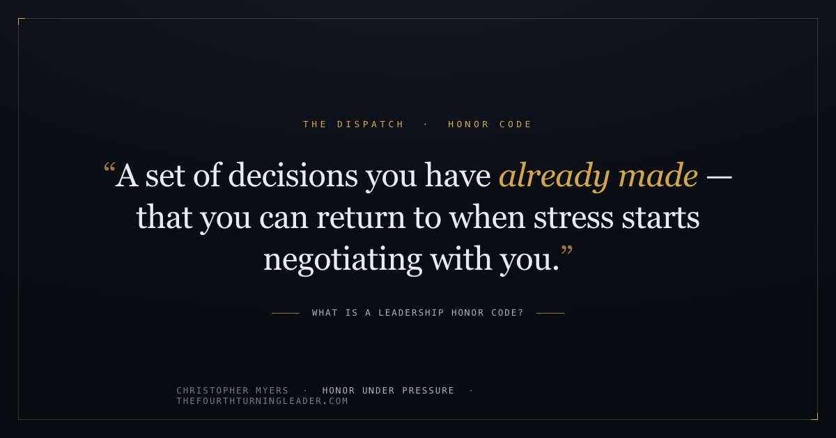 What Is a Leadership Honor Code? (And Why Every CEO Needs One Before the Next Hard Call)