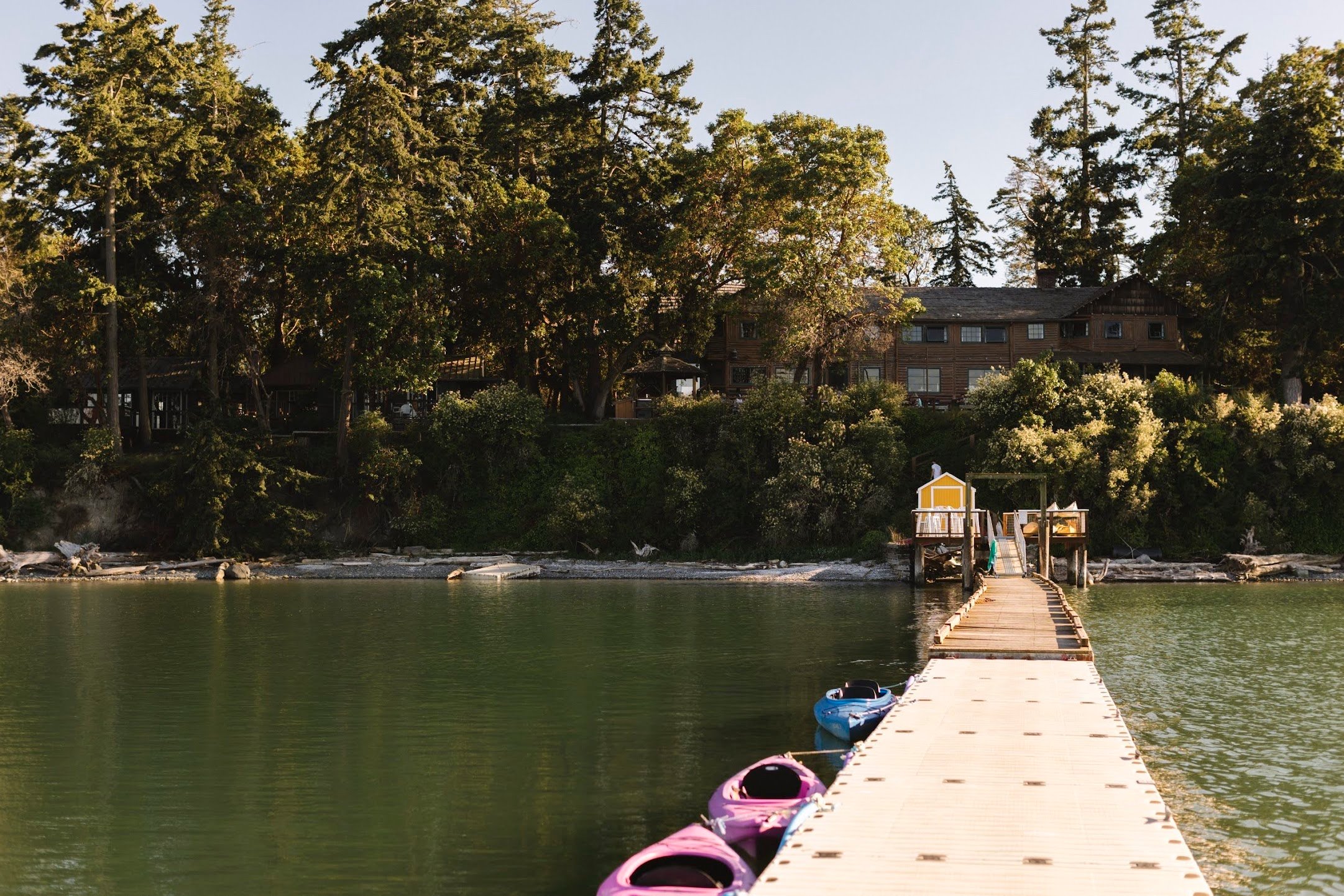Captain Whidbey dock and waterfront lodge