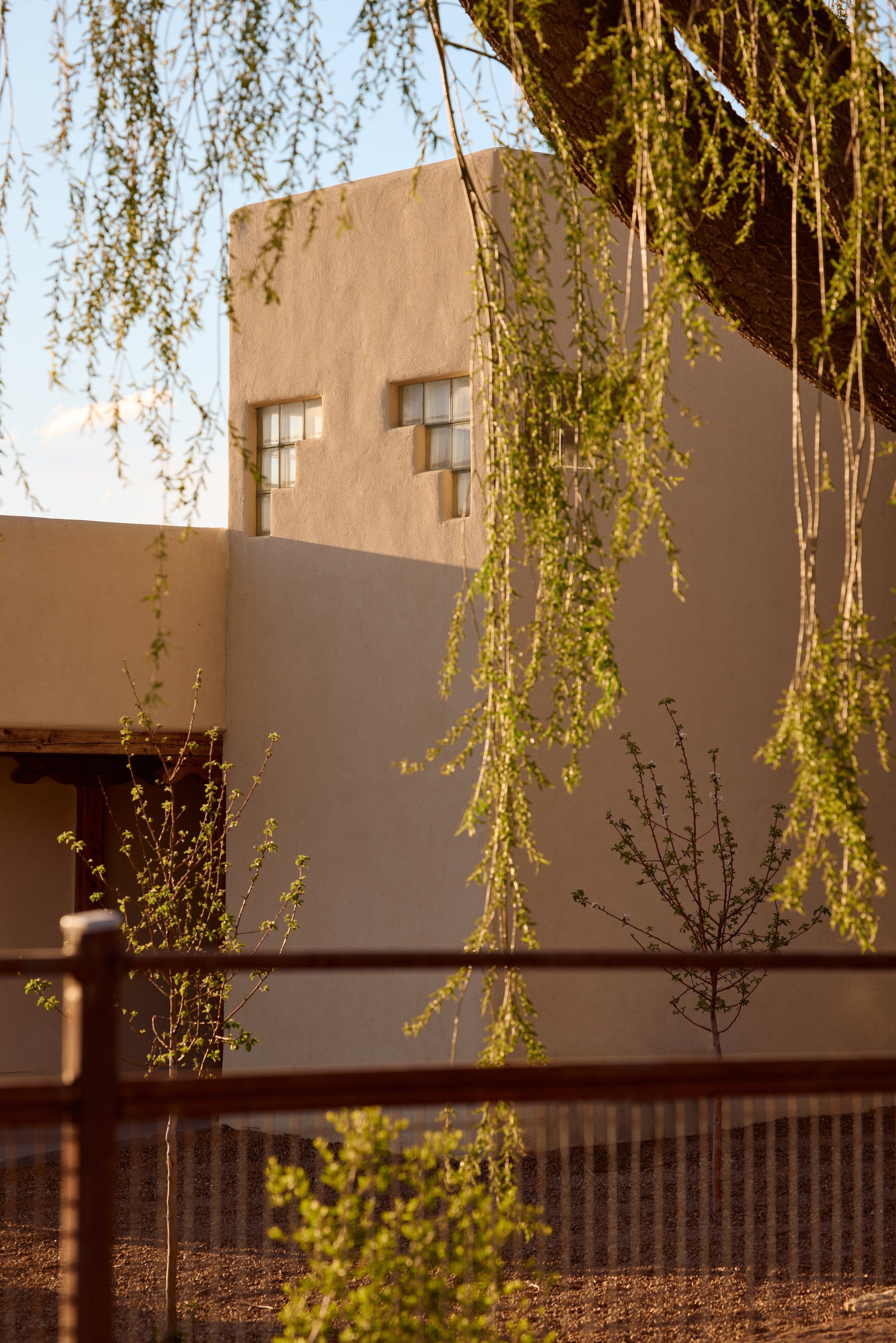 Adobe-style exterior of Hotel Willa