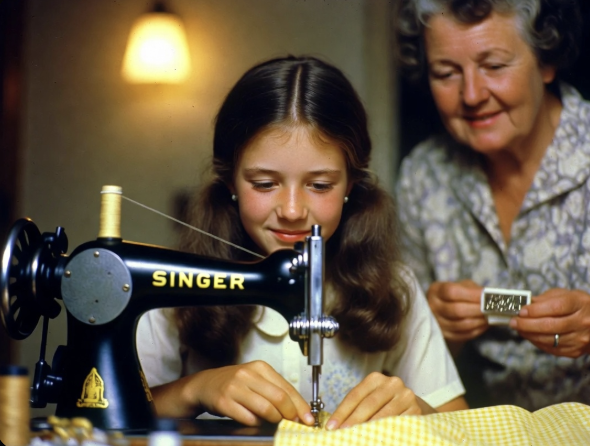 Ellen’s First Sewing Project, 1968
