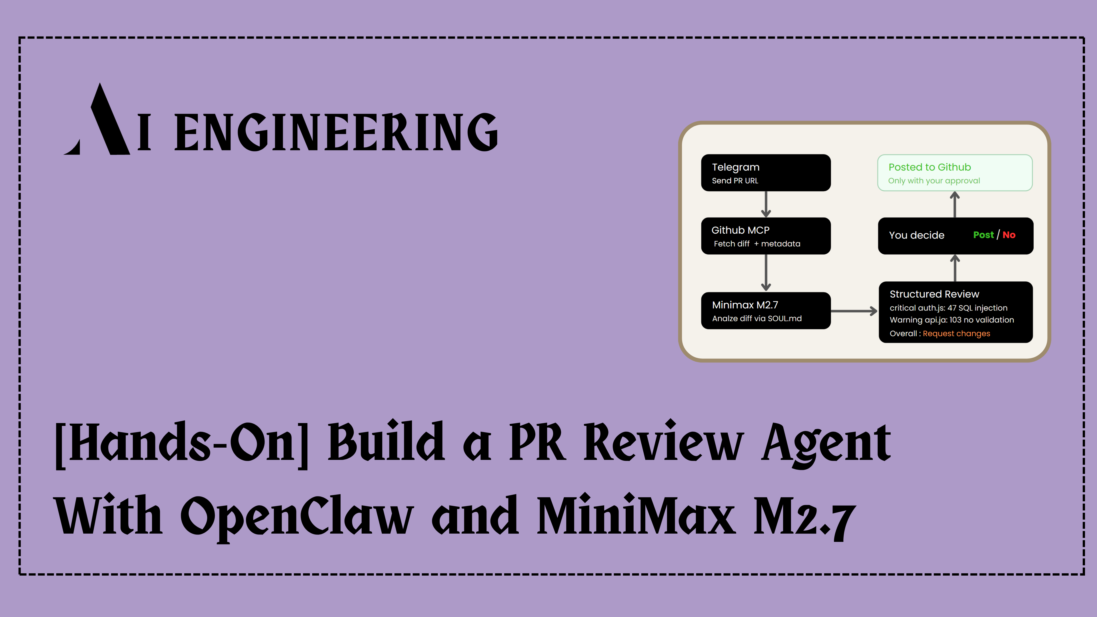 [Hands-On] Build a PR Review Agent With OpenClaw and MiniMax M2.7