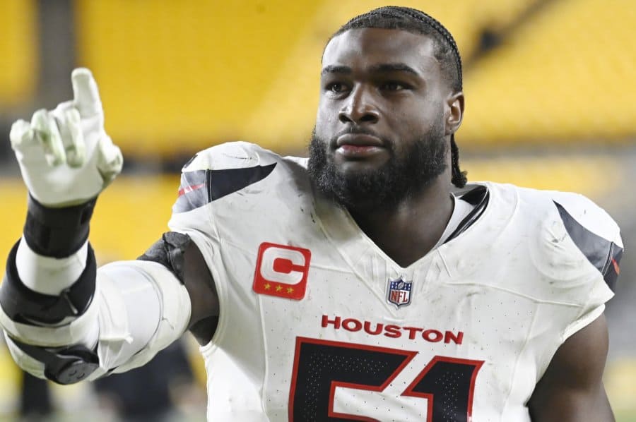 Will Anderson Jr. rushing the passer for Houston Texans during 2025 NFL season