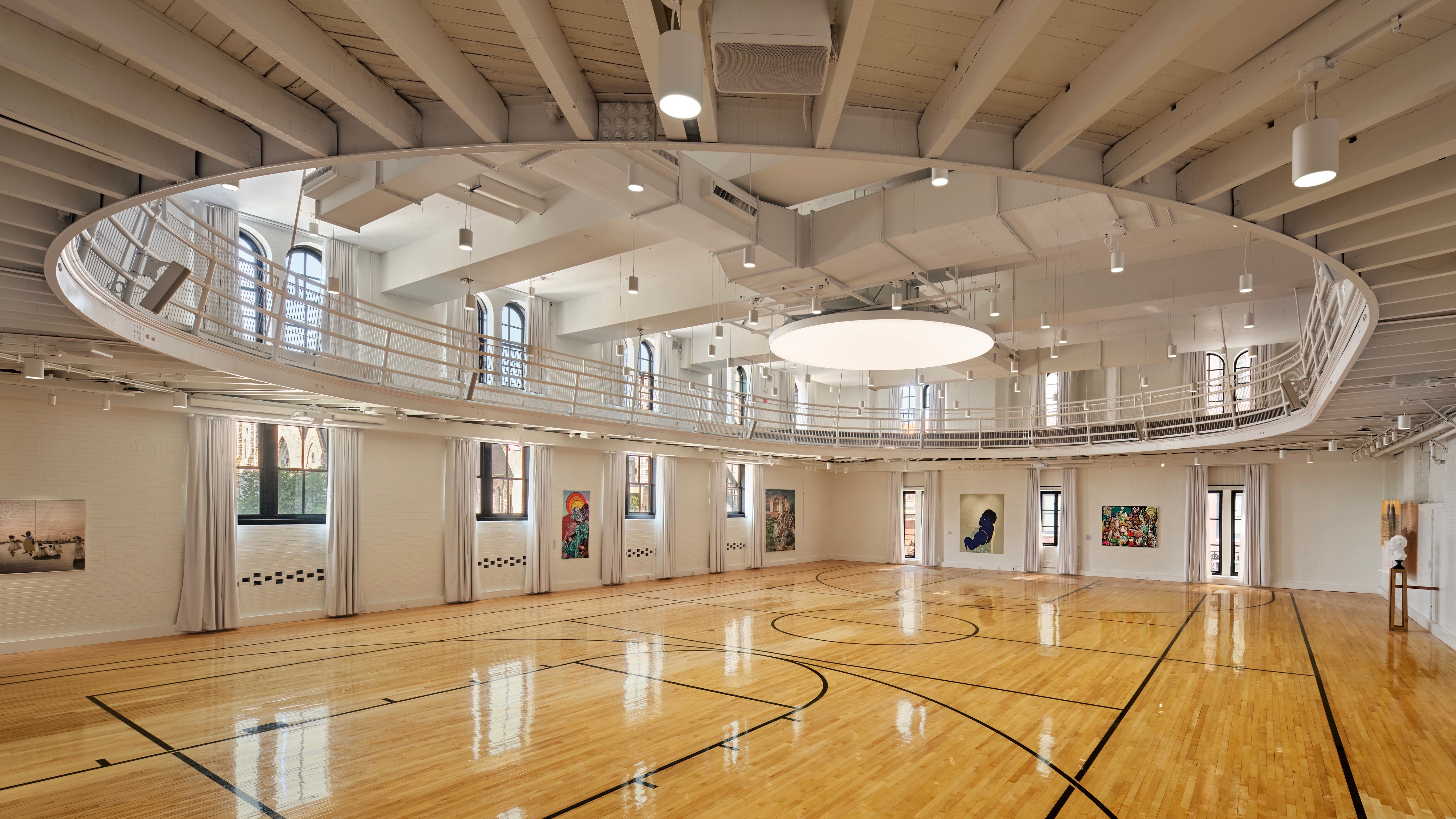 Historic basketball court at 21c Museum Hotel St. Louis