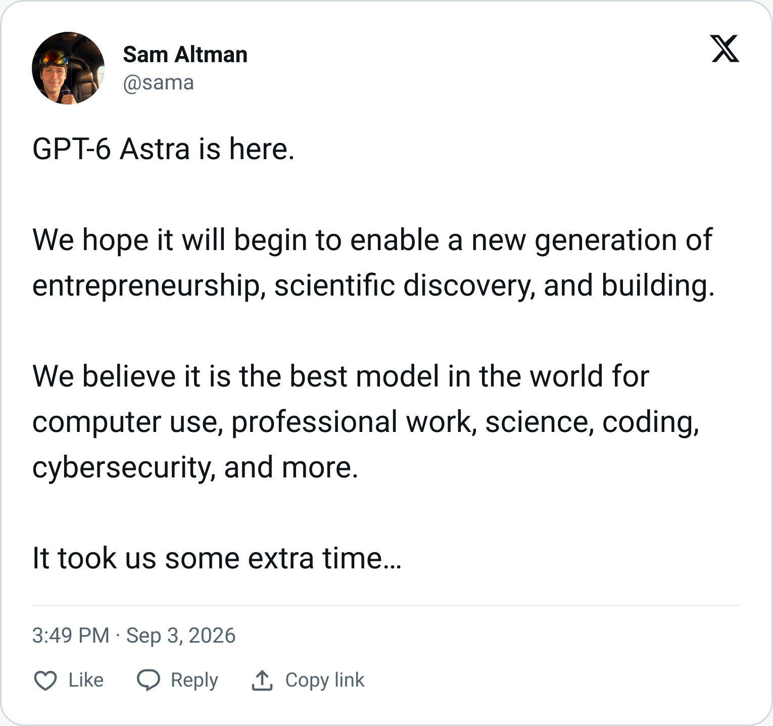 Tweet screenshot