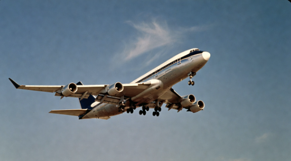 Boeing 747 on its first flight in 1969