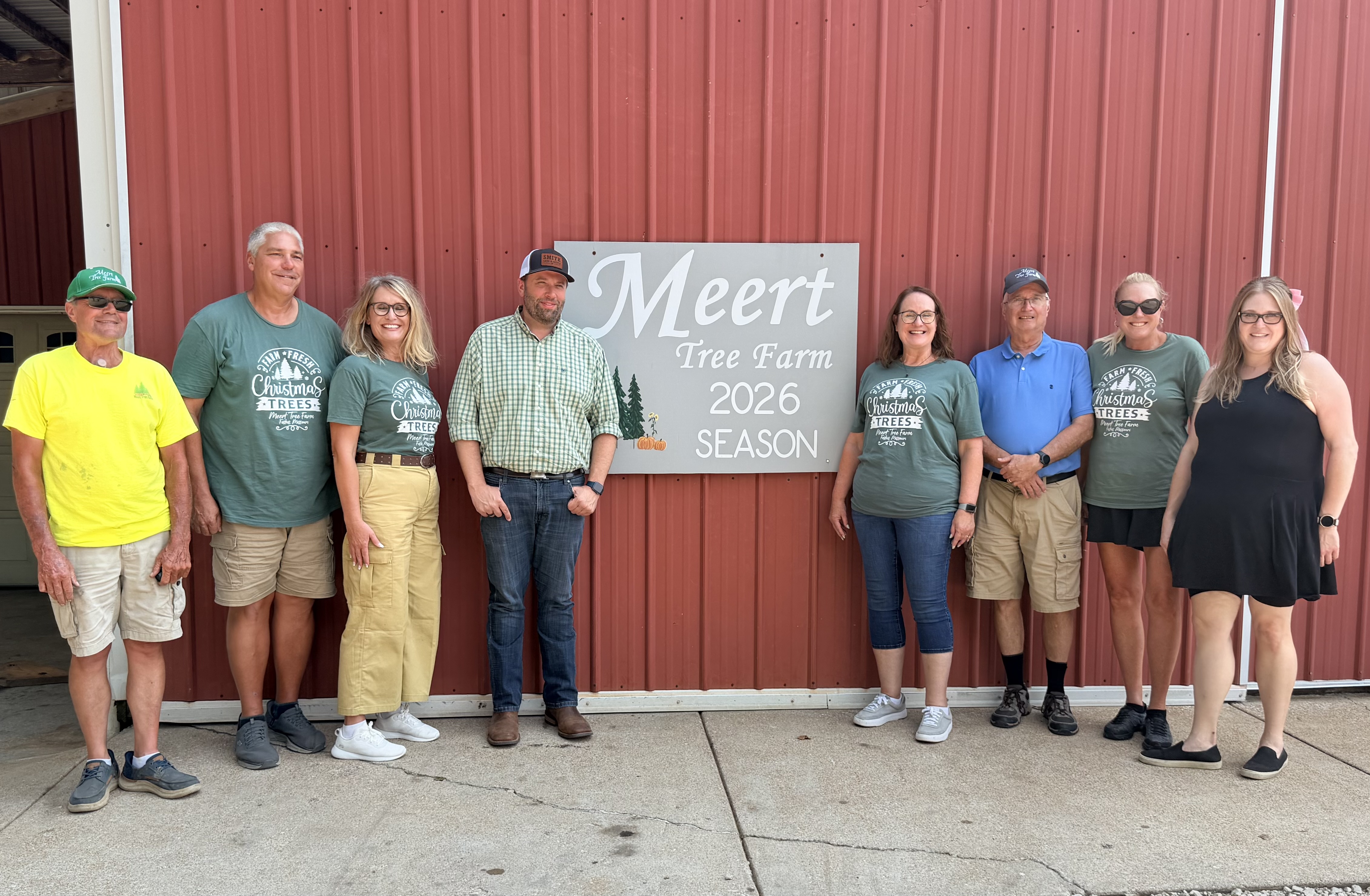 Congressman Jason Smith with members of the Meert Tree Farm family