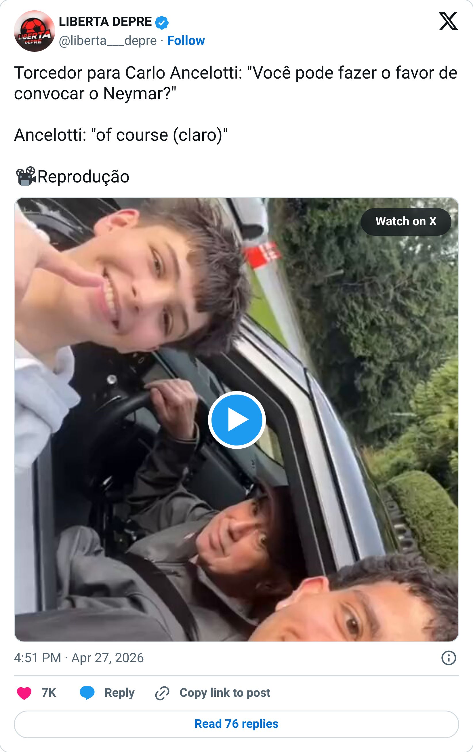 Tweet screenshot