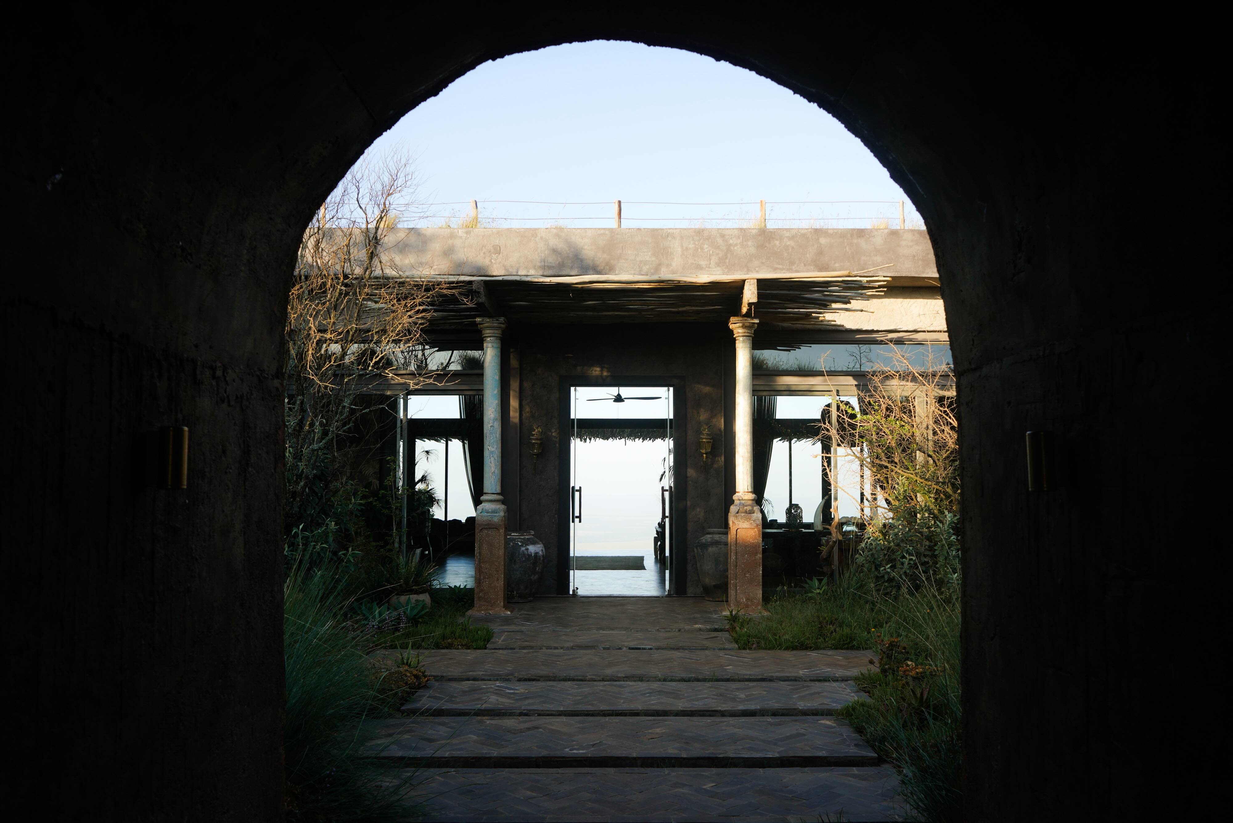 Arched entrance at Wild Hill safari villa