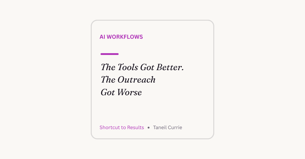 Tools Got The Tools Got Better. The Outreach Got Worse
