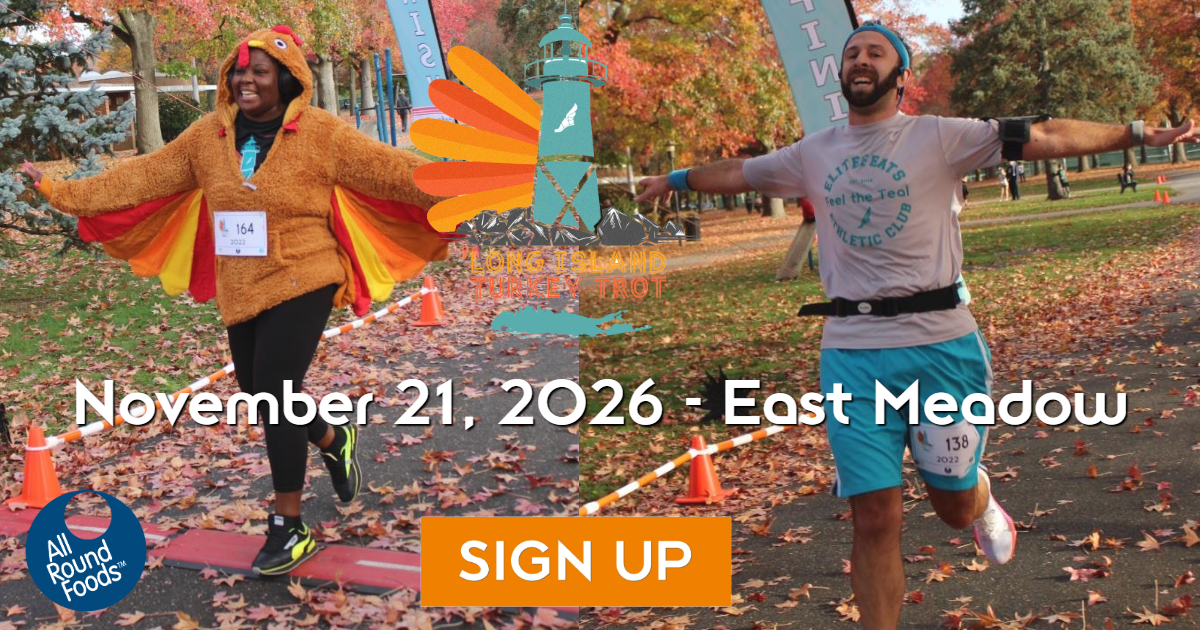 Official 2026 Long Island Turkey Trot 5K promotional artwork.