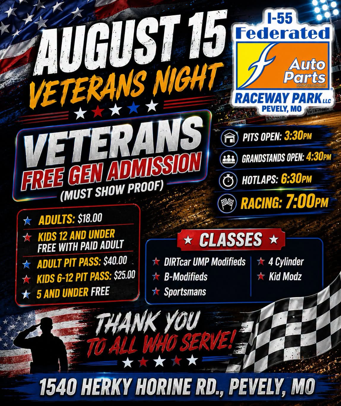 I-55 Veterans Night August 15