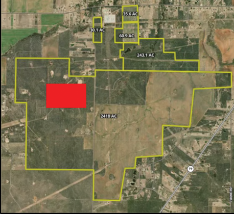 Project Raptor parcel aerial supplied by Texas Construction Hub