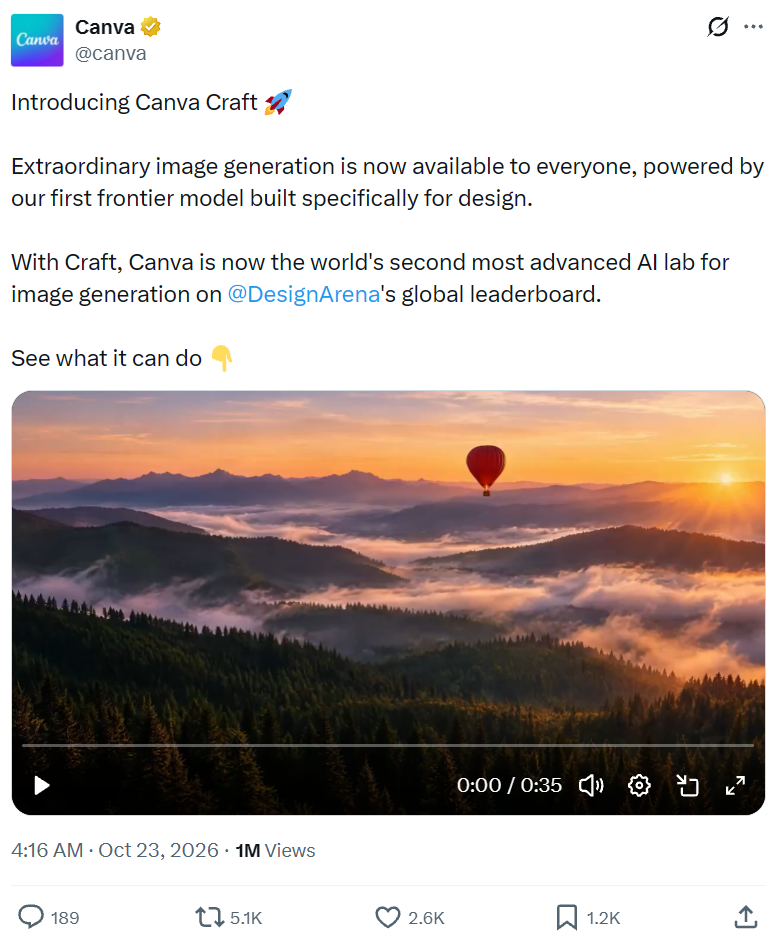Canva post on X