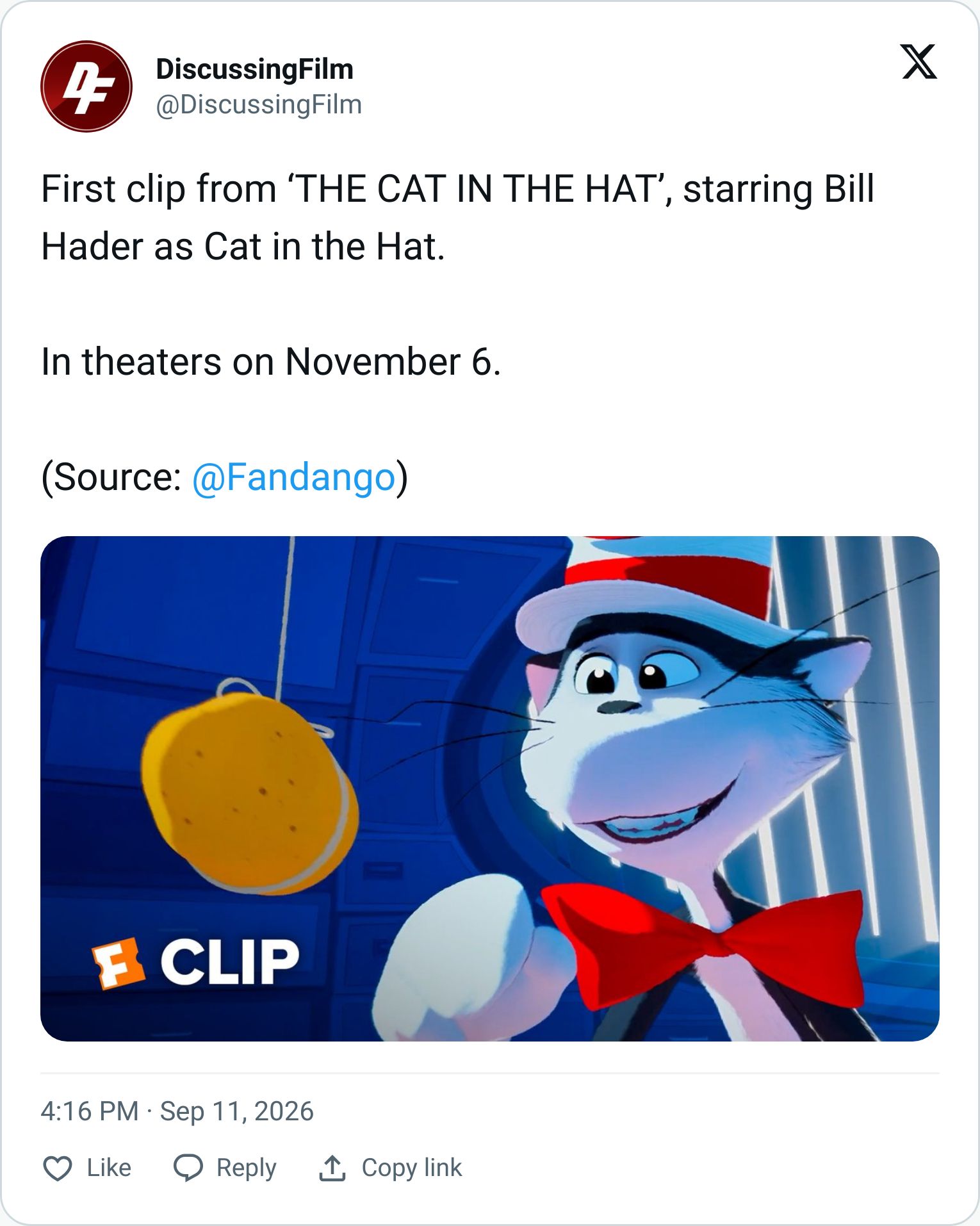 Tweet screenshot