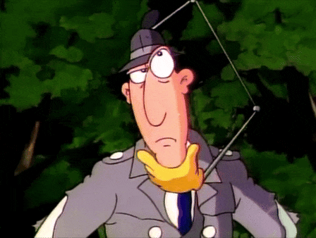Inspector Gadget scratching his chin
