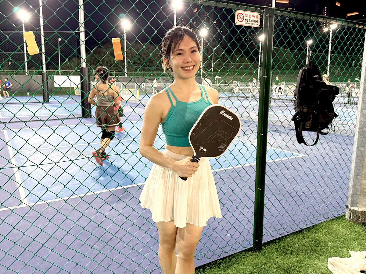 Nicole, thought about putting on makeup. We convinced her that she had the Pickleball glow.